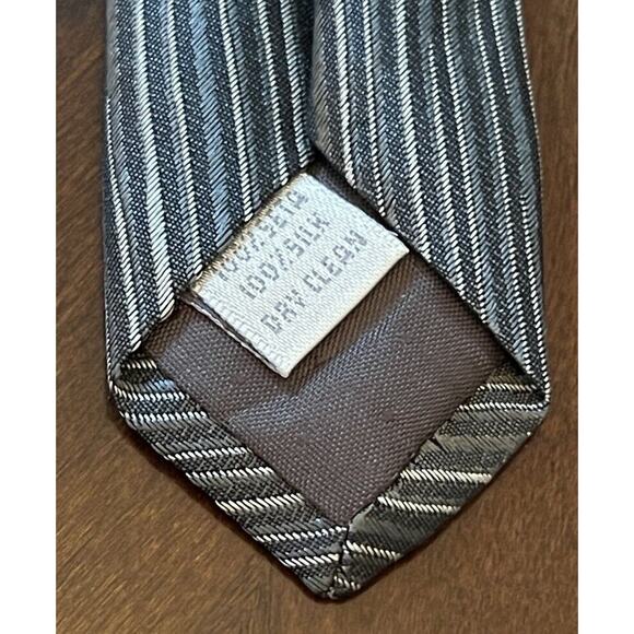 Lamberti Black Gray 100% Silk Men’s Neck Tie Made In Italy - Picture 7 of 9